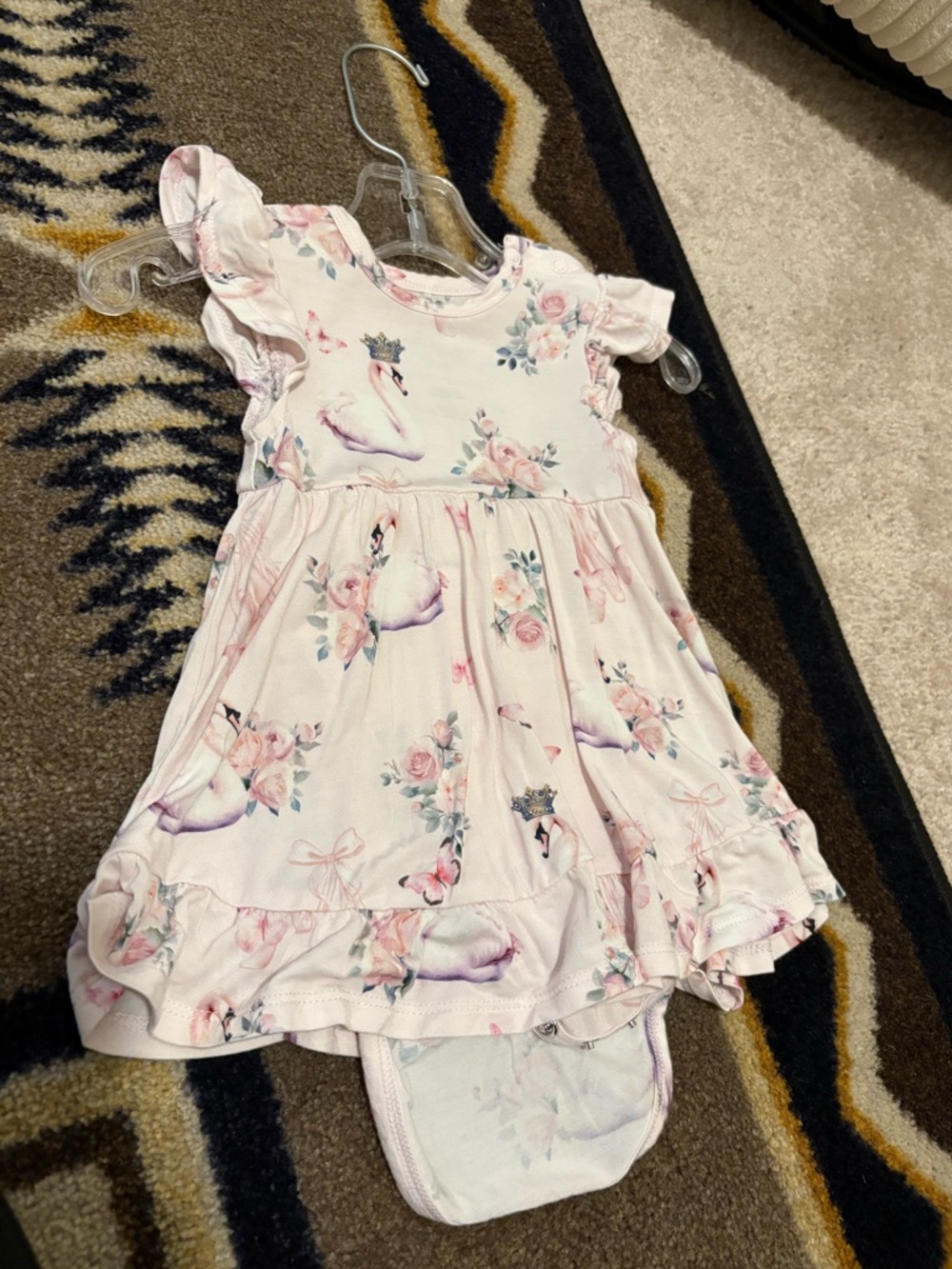 Posh Peanut Ruffled Twirl Bodysuit Dress - Pirouette